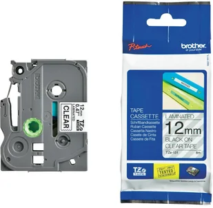 Brother Taśma laminowana 12mm x 8m czarny nadruk przeźroczyste tło TZE131 - Taśmy do drukarek barwiące - miniaturka - grafika 2