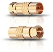 Kable - Oehlbach OEHLBACH adapter wtyczka F, wtyczka M i w 2 szt. 4003635044025 - miniaturka - grafika 1