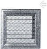 Akcesoria kominkowe - Kratki.pl Kratka kominkowa malowana OSKAR czarno-srebrna 17x17 z żaluzją 6674-89 - miniaturka - grafika 1