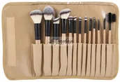 Pędzle do makijażu - LancrOne SUNSHADE MINERALS - Zestaw 13 pędzli do makijażu + etui z naturalnego lnu - 13/3 - miniaturka - grafika 1