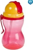 Bidony dla dzieci - Canpol babies Bidon ze składaną rurką 370ml różowy - miniaturka - grafika 1