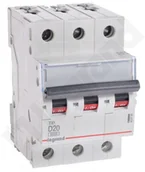 Wyłączniki światła i elektryczne - Legrand Wyłącznik nadprądowy S 303 D 20 3P 20 A 6 kA - 403756 - miniaturka - grafika 1