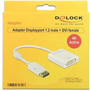 Delock 62600 cable gender changer DisplayPort 1.2 DVI-I 24+5 Biały, Adapter 4043619626007 - Inne akcesoria audio-wideo - miniaturka - grafika 2