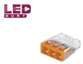 Wago Złącze do puszki podtynkowej 2273-203 0.5-2.5 mm Ilość PIN 3 100 szt przezroczysty pomarańczowy - Kostki, złączki, wtyczki - miniaturka - grafika 3