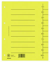 Donau Przekładka , karton, A4, 235x300mm, 1-10, 1 karta, żółta 8610001-11 - Przekładki do segregatorów - miniaturka - grafika 2