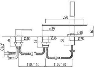 Tres Cuadro-Tres 006.161.03.AC - Baterie wannowe i prysznicowe - miniaturka - grafika 2