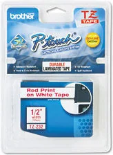 Brother TZ-232 12mm Taśma Laminowana, czerwony nadruk/białe tło [TZ-232] - Etykiety do drukarek - miniaturka - grafika 4