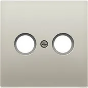 Wyłączniki światła i elektryczne - Jung Pytka centralna RTV - LS Metal Finish Stal Szlachetna - miniaturka - grafika 1