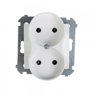 Kontakt Simon 54 BIAŁY GNIAZDO Podwójne B/U (DG2MZ.01/11) - Gniazdka elektryczne - miniaturka - grafika 2