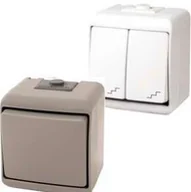 Wyłączniki światła i elektryczne - Karlik Łącznik podwójny schodowy 10WHE-7 popielaty - miniaturka - grafika 1