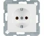 Gniazdka elektryczne - Berker GNIAZDO POJEDYNCZE SCHUKO Z SAMOZACISKAMI BIAŁE B.KWADRAT - 47438989 - miniaturka - grafika 1