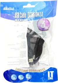 4World Kabel USB 2.0 A-A męskie - żeńskie5 m ferryt czarny 5356 - Kable USB - miniaturka - grafika 6