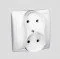 Gniazdka elektryczne - Kontakt Simon Gniazdo Podwójne bez uziemienia (kompletne) białe BMG2/11 - miniaturka - grafika 1