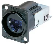Podzespoły elektroniczne - Neutrik ne8fdy C6-B kształt litery D Cat6 gniazdo do wbudowania w czarnym obudowie chromowanego NE8FDY-C6-B - miniaturka - grafika 1