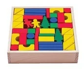 Klocki - B&B KLOCKI drewniane kolorowe w skrzynce 92 elementy - miniaturka - grafika 1