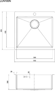 Aquasanita Luna LUN100N - Zlewozmywaki - miniaturka - grafika 2