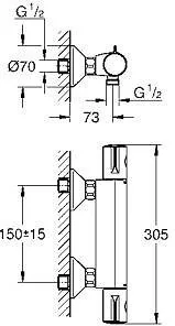 Grohe Grohtherm 800 34558 - Baterie wannowe i prysznicowe - miniaturka - grafika 2