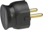 Kostki, złączki, wtyczki - Legrand Wtyczka 2P 16A niska czarna 50184 - miniaturka - grafika 1