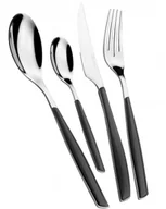 Zestawy sztućców - Bugatti Italy Sztućce Casa GLAMOUR - 24 elementy dla 6 osób (CZARNE) GLNU-021G50 - miniaturka - grafika 1