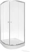 Kabiny prysznicowe - Invena Vitoria 80x80 profil chrom szkło transparentne + brodzik AK-80-081-O/AK-49-285 - miniaturka - grafika 1