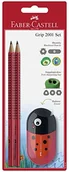 Ołówki - Faber-Castell 183570  Grip 2001 zestaw -częściowy, podwójne szpiczasto puszka zwierząt i 2 ołówki (do wyboru) 183570 - miniaturka - grafika 1