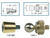 Akcesoria do urządzeń pomiarowych - Bolec mosiężny kulowy 14H-1 z gwintem do znaków ściennych - miniaturka - grafika 1