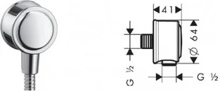 Hansgrohe Fixfit de Lux DN 15 - nikiel szczotkowany 16884000 - Akcesoria do armatury i ceramiki - miniaturka - grafika 4