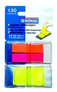 Donau Zakładki indeksujące , PP, 12x40mm/25x45mm, 2x40/1x50 mix kolorów 7559001PL - Etykiety samoprzylepne i bloki etykiet - miniaturka - grafika 2