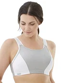 Bielizna sportowa damska - GLAMORISE biustonosz sportowy damski, z podwójnego materiału, szary - miniaturka - grafika 1