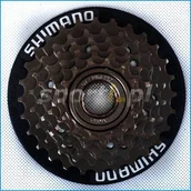 Akcesoria rowerowe - Shimano Wolnobieg Tourney MF-TZ20 14-28T 6-rzędowy, brązowy z protektorem - miniaturka - grafika 1