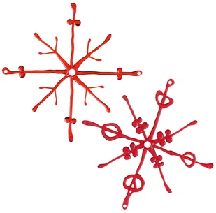 Koziol Ozdoba dekoracja świąteczna 2 szt. czerwone FLAKES KZ-2090018 - Ozdoby bożonarodzeniowe - miniaturka - grafika 3