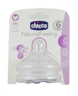 Chicco Smoczek antykolkowy 2szt do butelki NaturalFeeling przepływ szybki 6m+ - Smoczki do butelek - miniaturka - grafika 3