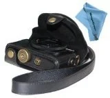 Akcesoria fotograficzne - MegaGear megagear "EVER Ready" ochronny na aparat, worek na Sony Cyber  Shot DSC  RX100 V ze skóry czarna, DSC rx100 m II, DSC-RX100 III, DSC-RX100 IV MG283 - miniaturka - grafika 1