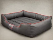 Legowiska dla psów - XXXL Legowisko Comfort - Szary z czerwona lamówką - miniaturka - grafika 1