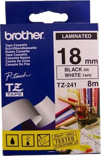 Brother Taśma biała z czarnym nadrukiem TZ241; 18 mm - Taśmy do drukarek barwiące - miniaturka - grafika 4