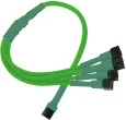 Kable komputerowe i do monitorów - Nanoxia 3-Pin Molex - 4x3-Pin adapter 30cm, zielony NX34A30NG - miniaturka - grafika 1