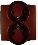 Gniazdka elektryczne - Karlik Gniazdo Podwójne do ramki z uziemieniem 2x2P+Z 9DGPR-2z brązowy metalik - miniaturka - grafika 1