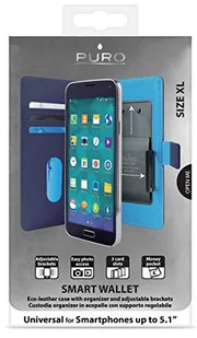 PURO Uniwersalne etuo do smartfonów z wyświetlaczem 5.1" niebieski UNIWALLET3BLUEXL - Etui i futerały do telefonów - miniaturka - grafika 3