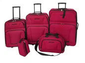 Walizki - vidaXL vidaXL Zestaw walizek 5 części, czerwone - miniaturka - grafika 1