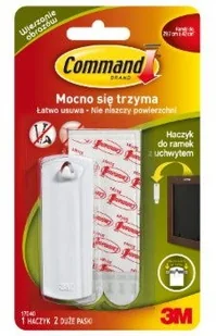 3M HACZYK COMMAND DO RAMEK Z UCHWYTEM 1szt 2pas BIAŁY - Taśmy klejące - miniaturka - grafika 2