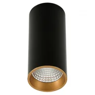 Lampy sufitowe - Italux Spot LAMPA sufitowa MOLDES SLC7392/12W 4000K BL+GO spot OPRAWA LED 12W metalowa TUBA plafon czarny złoty - miniaturka - grafika 1