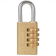 Kłódki - Stanley Kłódka wewnętrzna lity mosiądz szyfr 4-cyfrowy - miniaturka - grafika 1