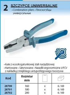 Proline szczypce UNIWERSALNE ROZMIAR 160 mm 28700 - Kombinerki i obcęgi - miniaturka - grafika 2
