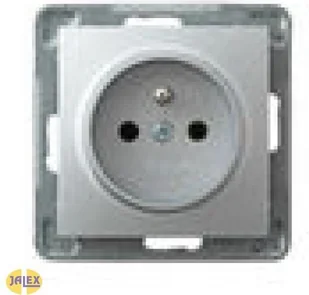 Ospel Gniazdo ścienne IMPRESJA MODUŁ Pojedyncze z/u srebro GP-1YZ/m/18 - Gniazdka elektryczne - miniaturka - grafika 2