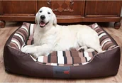 Legowiska dla psów - XXL Legowisko Comfort - Brąz z pasami - miniaturka - grafika 1