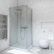 Kabiny prysznicowe - Sea Horse Fresh Line 90x90 prawa profil chrom szkło grafitowe z powłoką CleanGLASS BK259GP+ - miniaturka - grafika 1