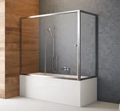 Parawany nawannowe - Radaway Vesta Dwj+s parawan nawannowy 140x65cm szkło przejrzyste 209114-01-01/20 - miniaturka - grafika 1