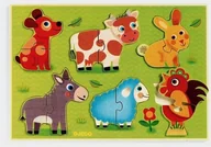 Puzzle - Djeco Puzzle drewniane Zwierzęta z łąki - miniaturka - grafika 1