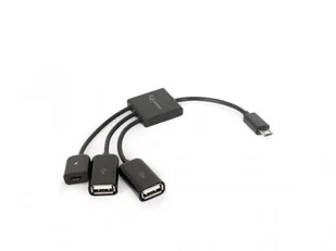 Gembird Kabel OTG USB Micro BM > 2xUSB-AF+Micro BF 13cm (MXSCBPUR) - Kable - miniaturka - grafika 2