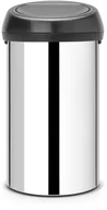 Kosze na śmieci - Brabantia Kosz na śmieci Touch Bin 60L Stal polerowana pokrywa czarna 402586 - miniaturka - grafika 1
